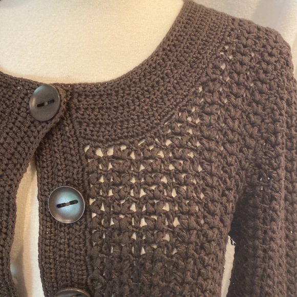 Talbots crochet cardigan sweater - Picture 3 of 6